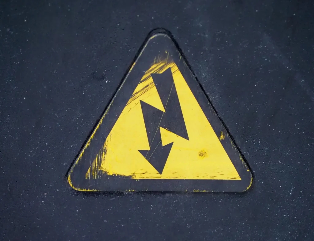 Danger high voltage sign.
